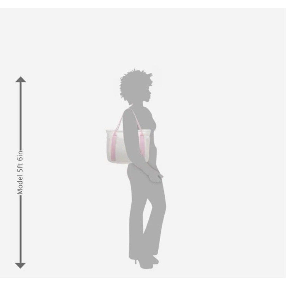 Dsw Canvas Tote Duffel Carry Bag Ivory/Pink Durable Zipper Look At My Shoes New — image 8 of 8